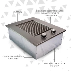 Churrasqueira de embutir elétrica